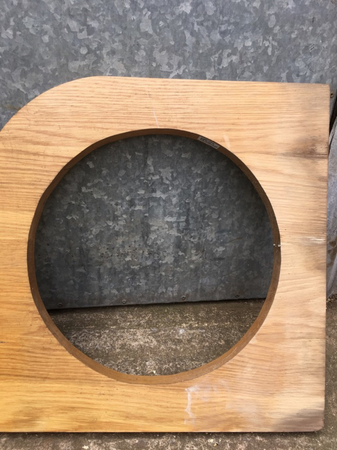 Salvaged Old Oak Bathroom Bedroom Worktop 39cm Diameter Hole For Vanity Sink