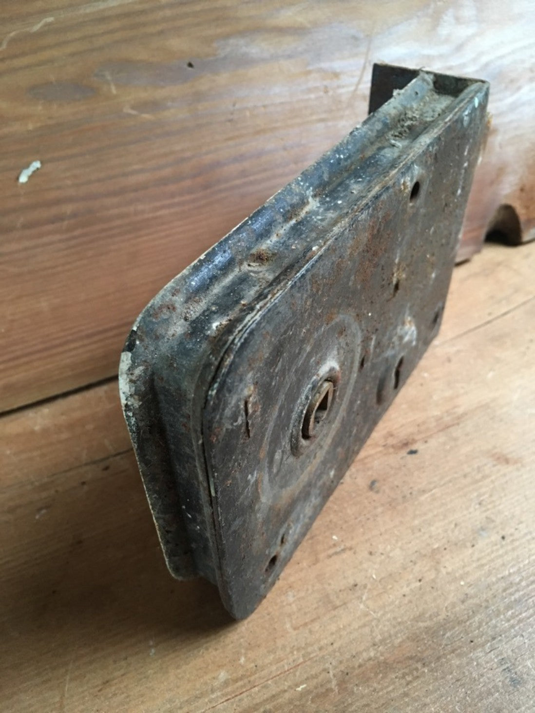 6”x4” Salvaged Victorian Large Steel Rim Lock For Right Hand Door No Key
