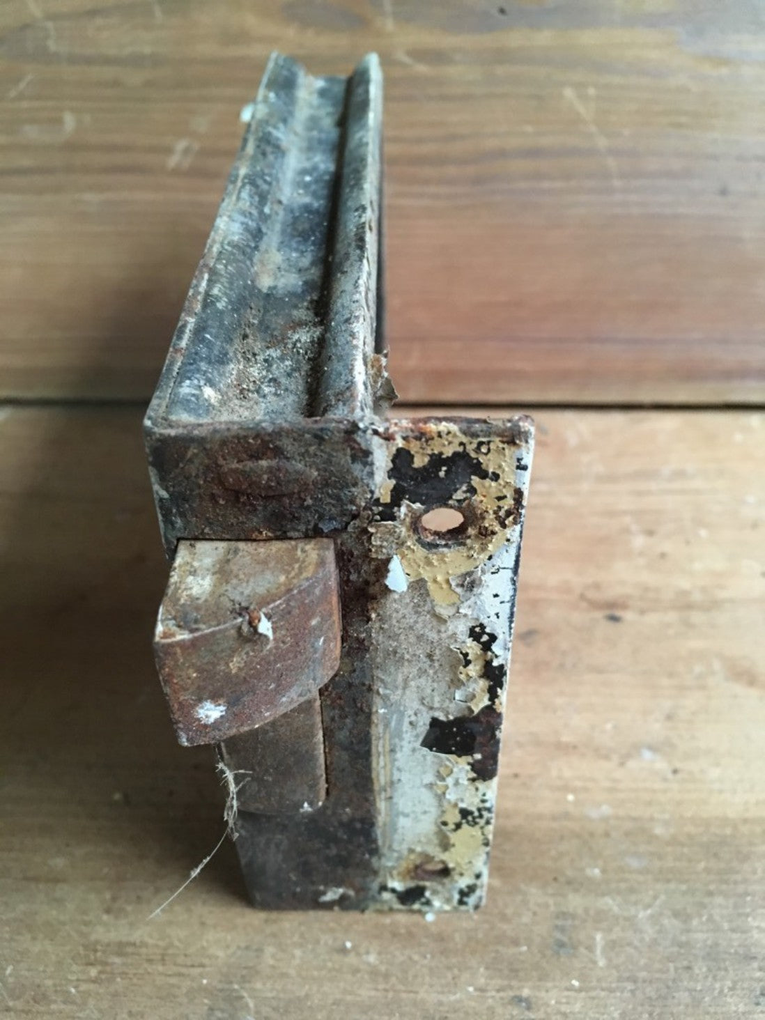 6”x4” Salvaged Victorian Large Steel Rim Lock For Right Hand Door No Key