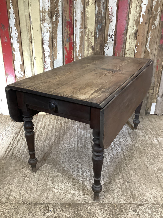 Victorian Stained Pitch Pine Drop Leaf Table 4 Seater 3'11"Lx3'10"W