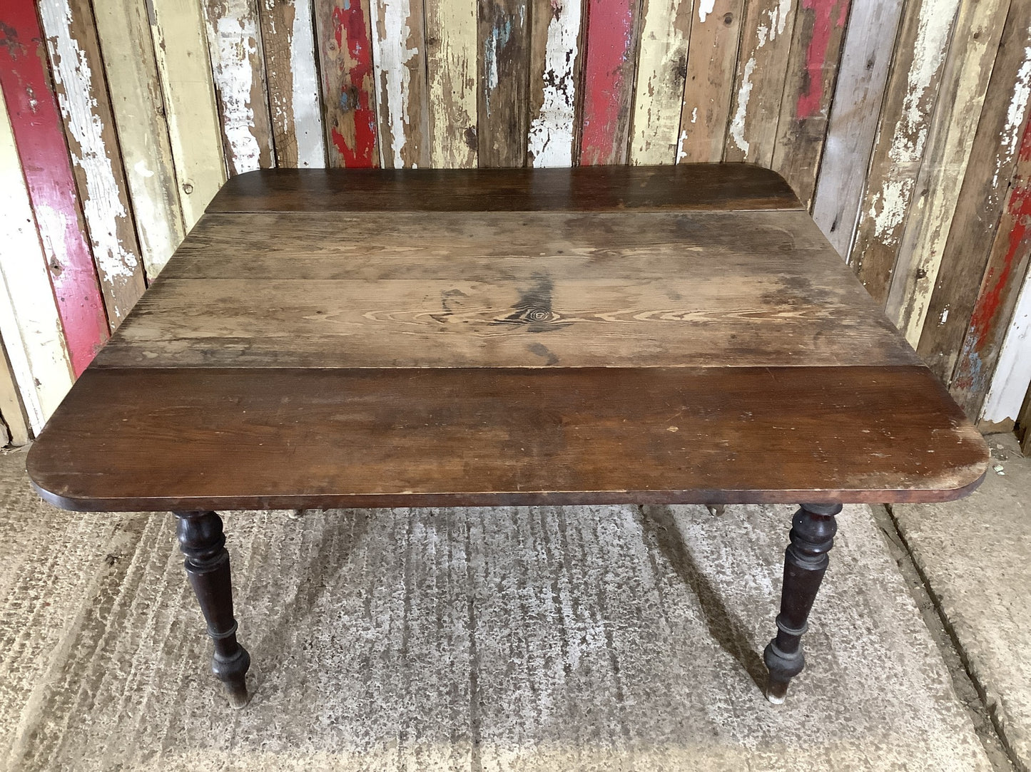 Victorian Stained Pitch Pine Drop Leaf Table 4 Seater 3'11"Lx3'10"W