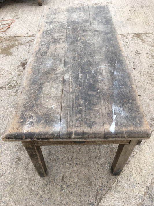 75.5cm By 78.5cm Salvaged Old Pine Square Leg Kitchen Table