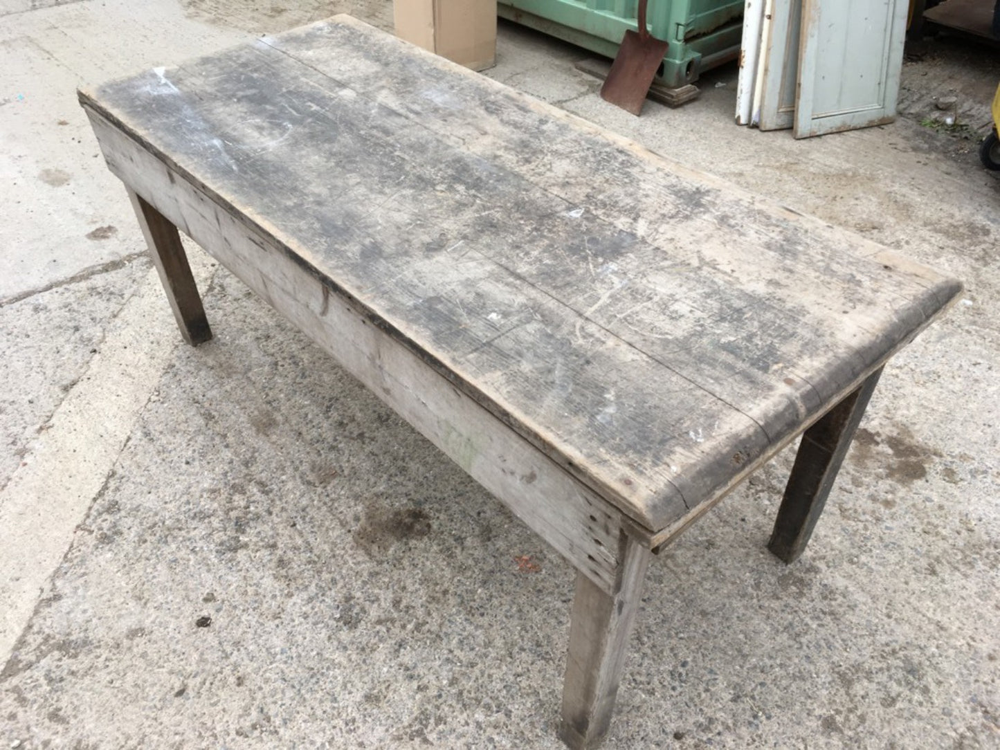 75.5cm By 78.5cm Salvaged Old Pine Square Leg Kitchen Table