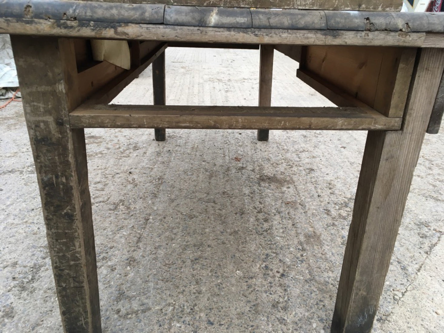 75.5cm By 78.5cm Salvaged Old Pine Square Leg Kitchen Table