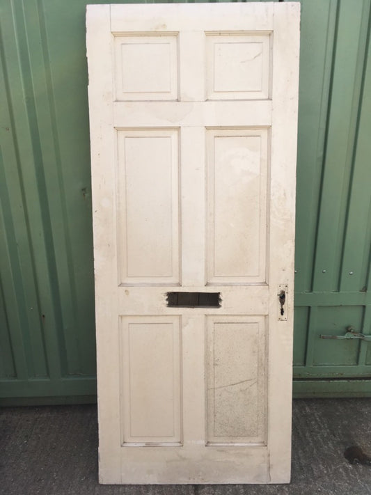 32 5/8”x77 7/8” Modern Painted Sapele Six Panel 2over2over2 Narrow External Door