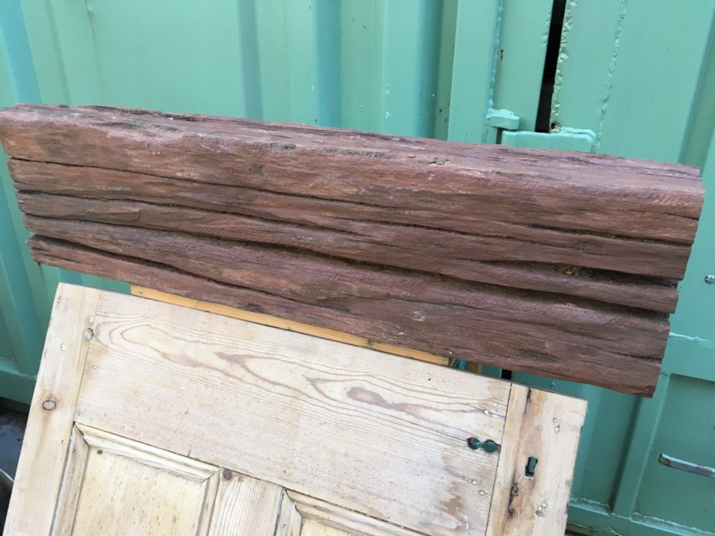 2ft 9 1/2" Or 85.2cm Long Reclaimed Old Red Hardwood Timber Beam