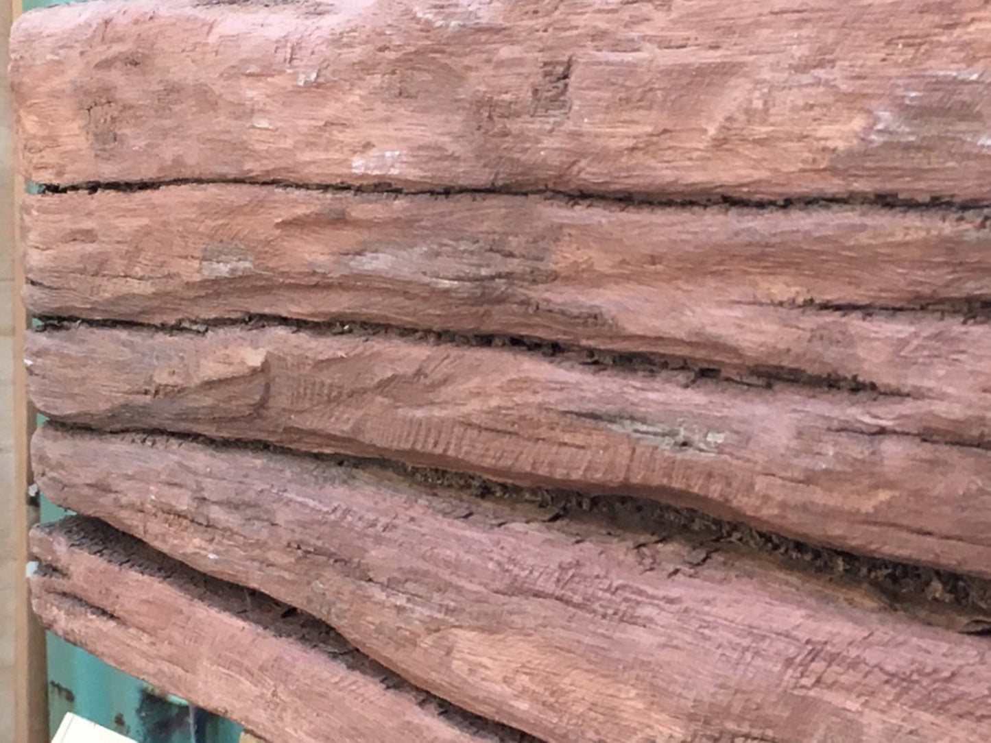 2ft 9 1/2" Or 85.2cm Long Reclaimed Old Red Hardwood Timber Beam