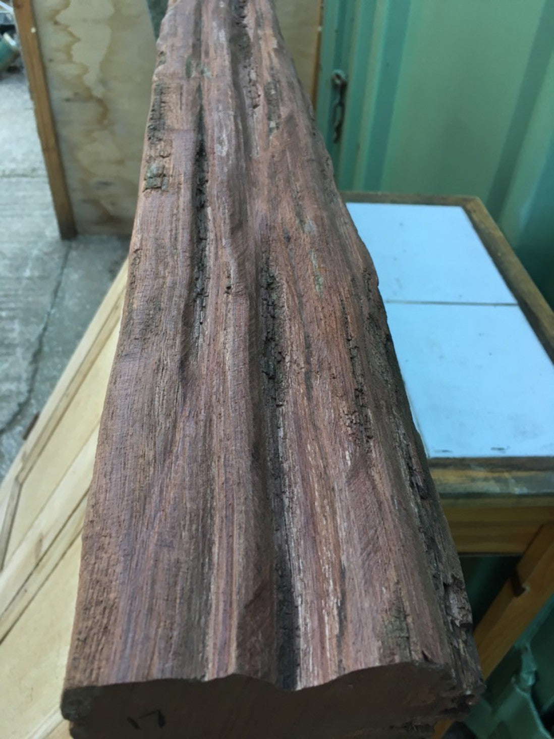 2ft 9 1/2" Or 85.2cm Long Reclaimed Old Red Hardwood Timber Beam