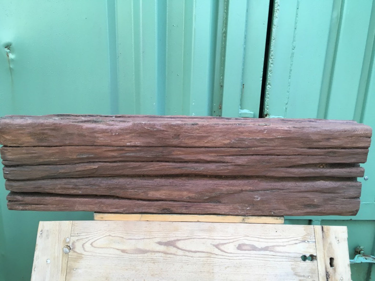 2ft 9 1/2" Or 85.2cm Long Reclaimed Old Red Hardwood Timber Beam