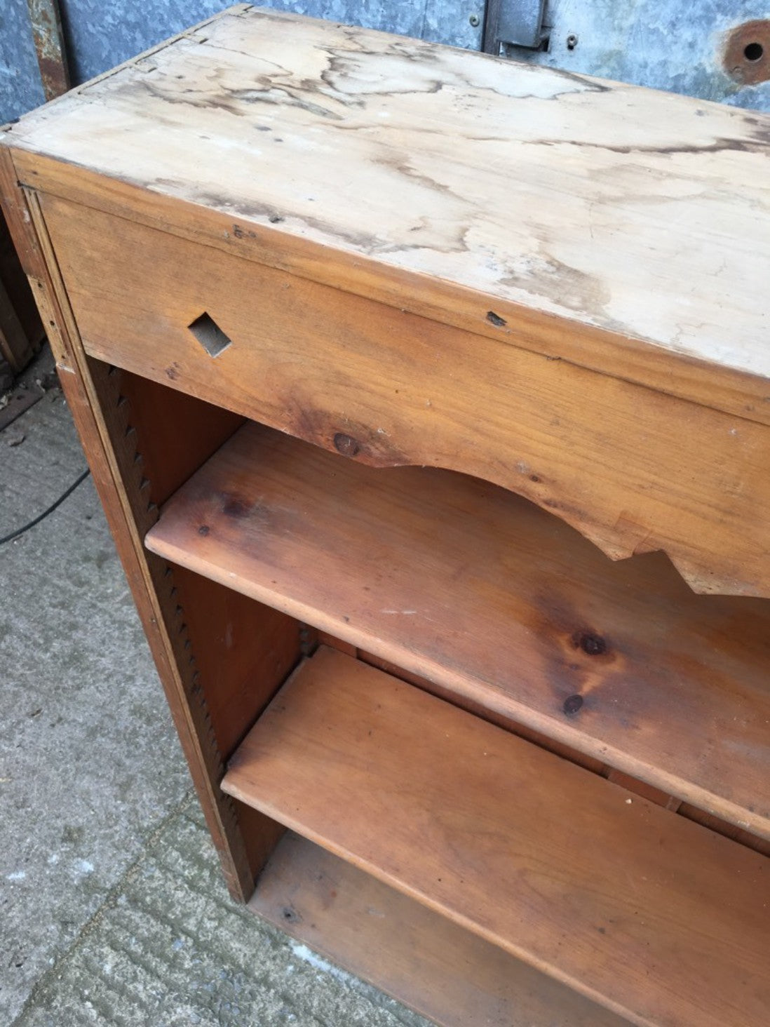 126.9x150.2cm Victorian Pine Ex-Dresser Top Bookcase Shelves Adjustable Shelf