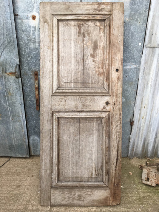 34 1/4”x84 5/8” Victorian Natural Oak Two Panel Tall Internal External Door