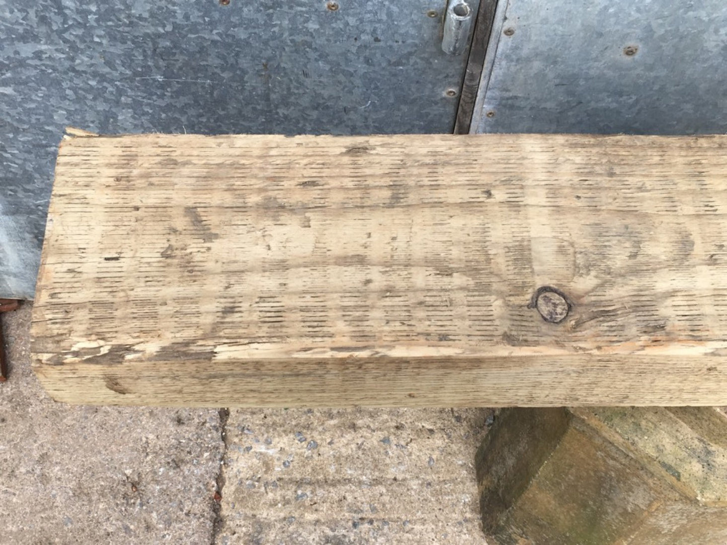 3ft 10 3/8" Or 1.18m Long Old Salvaged Solid Pine Beam