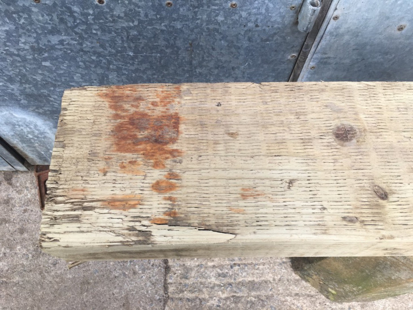 3ft 10 3/8" Or 1.18m Long Old Salvaged Solid Pine Beam