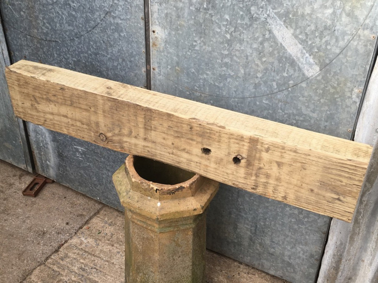 3ft 10 3/8" Or 1.18m Long Old Salvaged Solid Pine Beam