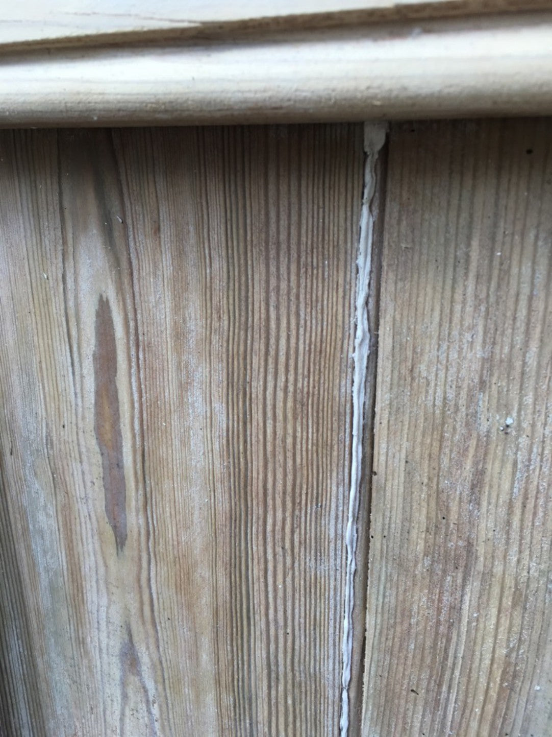 39 1/8”x77 1/4” Old Stripped Pine 5 Plank Framed Glazed Internal External Door