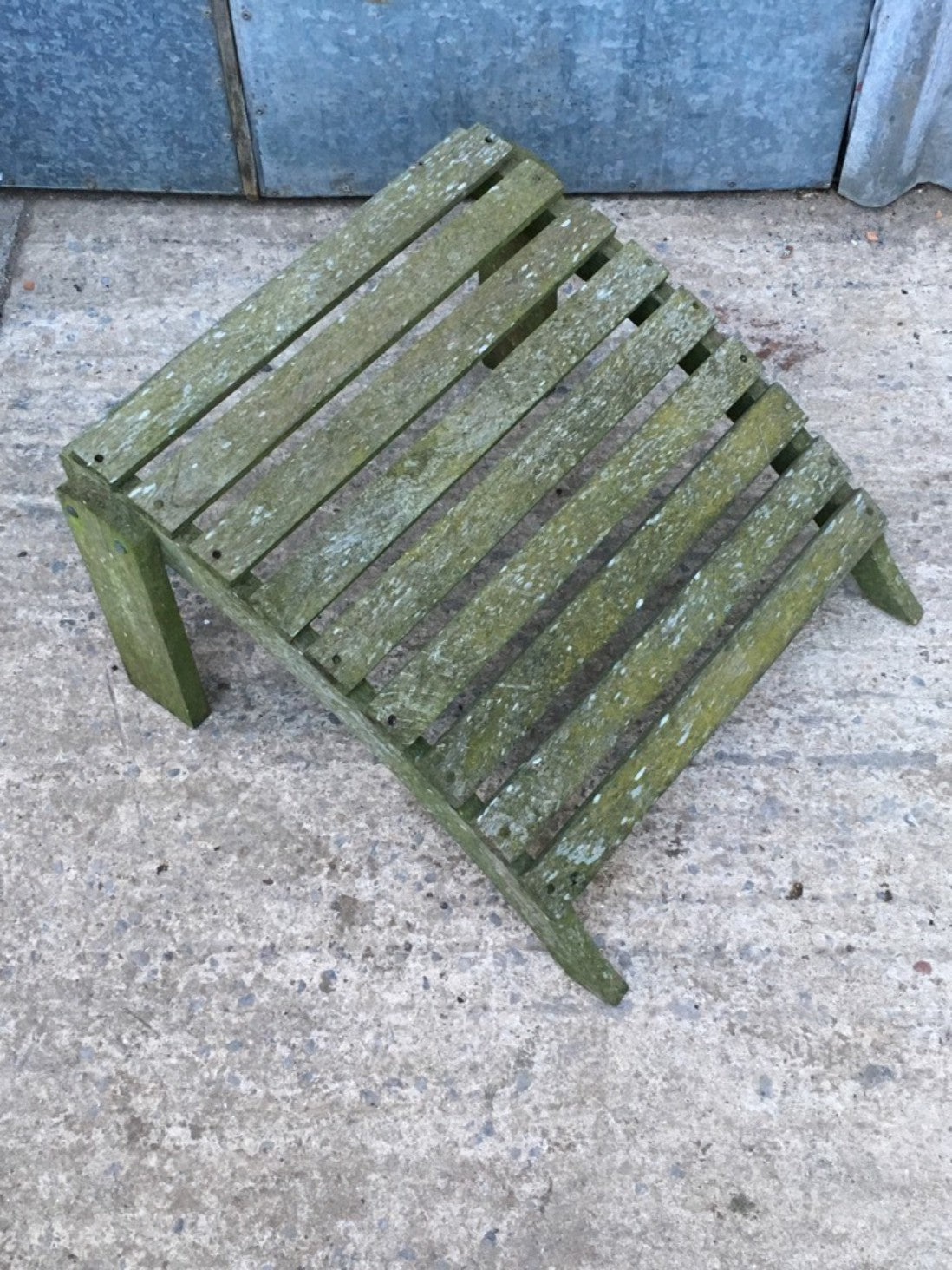 34cm By 58.7cm Lovely Old Weathered Teak Garden Chair Sloping Foot Rest