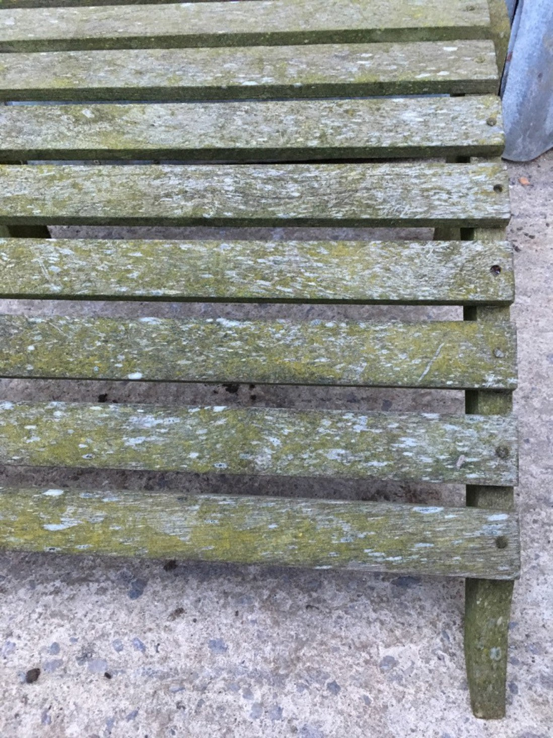 34cm By 58.7cm Lovely Old Weathered Teak Garden Chair Sloping Foot Rest