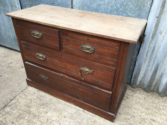 78.7cm X 106.5cm 1930s Mahogany 2 Over 3 Chest Of Drawers Restoration Project