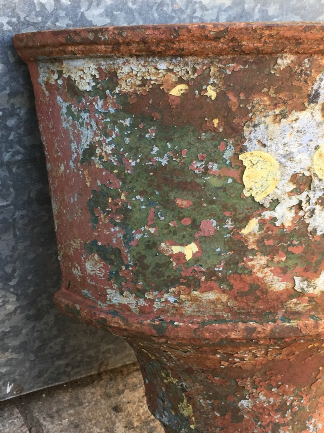49cm High Salvaged Victorian Large Cast Iron Half Round Gutter Hopper