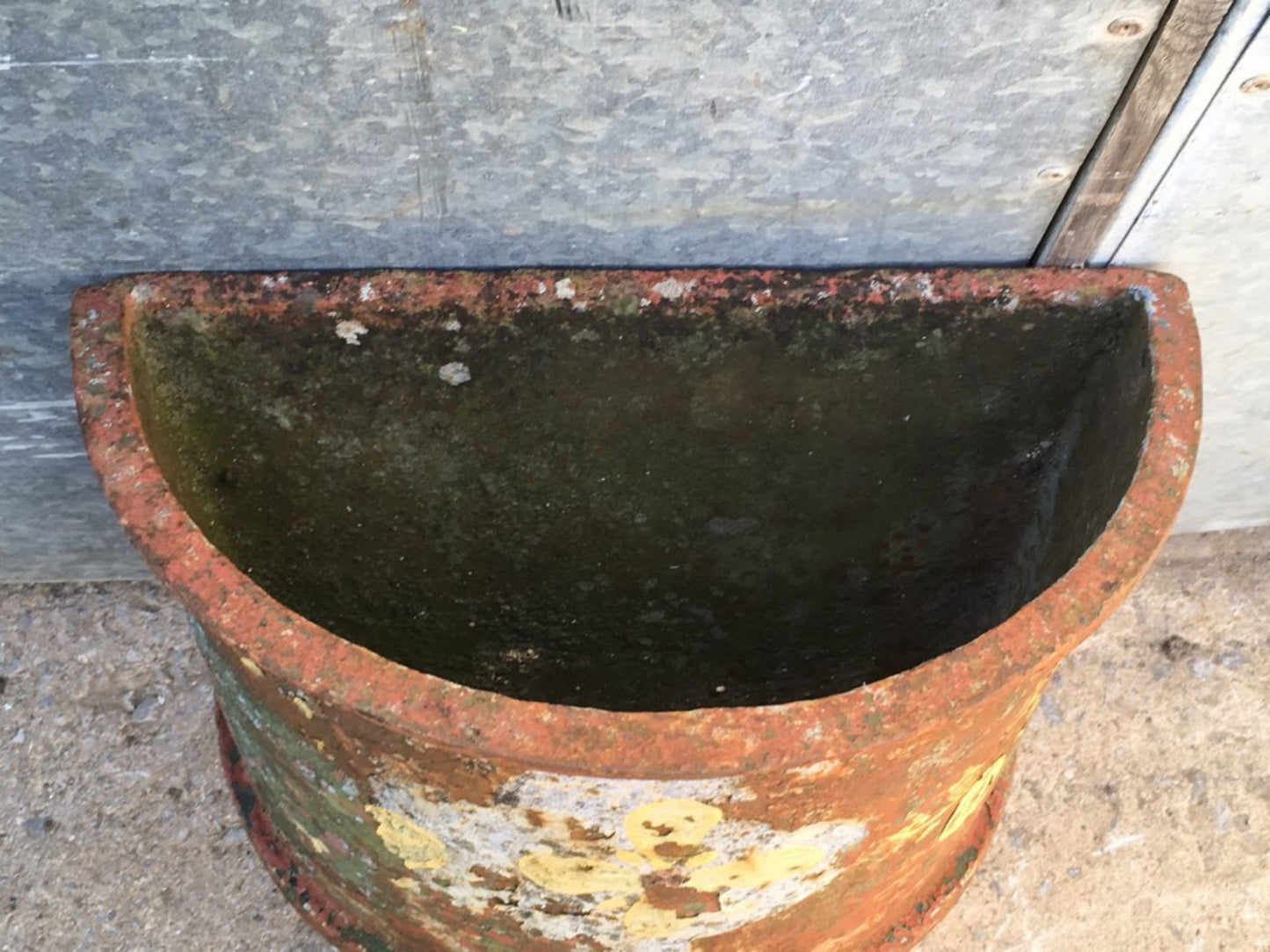 49cm High Salvaged Victorian Large Cast Iron Half Round Gutter Hopper