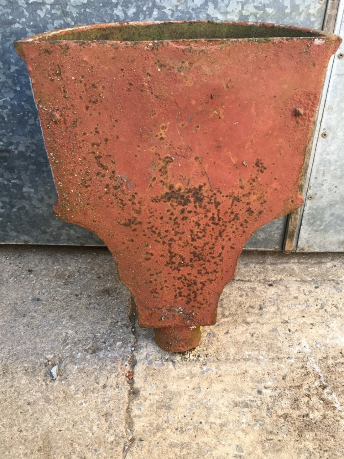 49cm High Salvaged Victorian Large Cast Iron Half Round Gutter Hopper