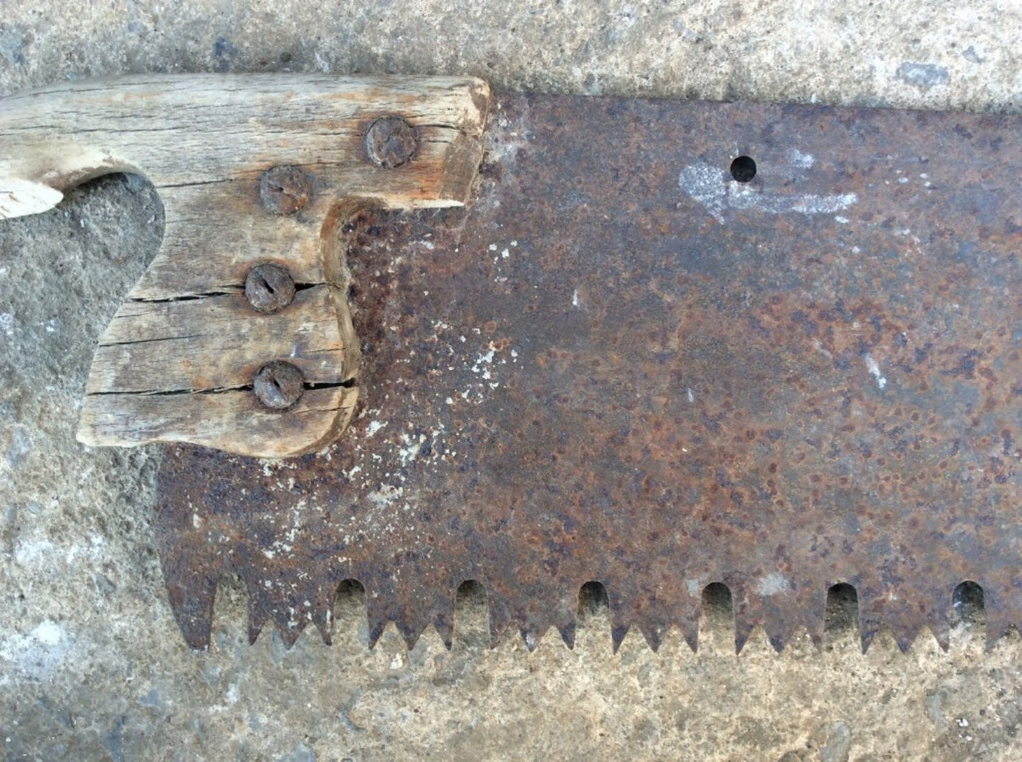 99cm Long Vintage Reclaimed Steel Old Stone Limestone Cutting Saw Collectable