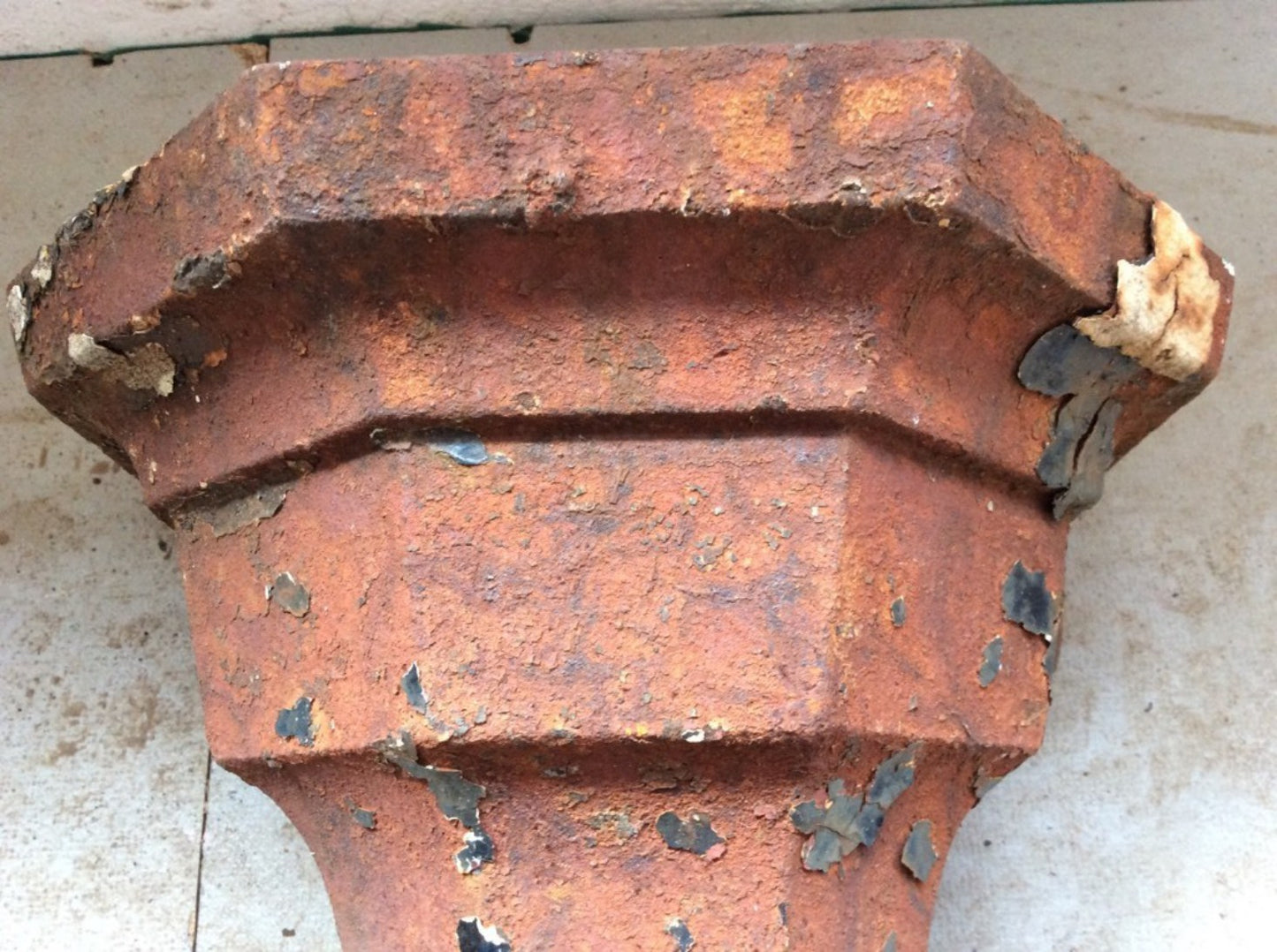 22.2cm High Salvaged Victorian Cast Iron Fluted Eared Gutter Hopper
