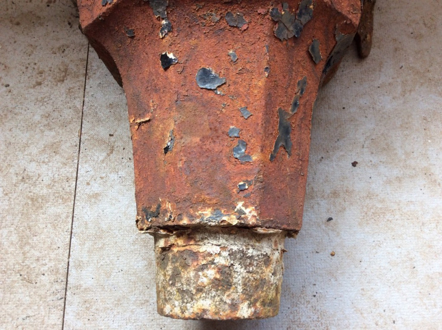 22.2cm High Salvaged Victorian Cast Iron Fluted Eared Gutter Hopper