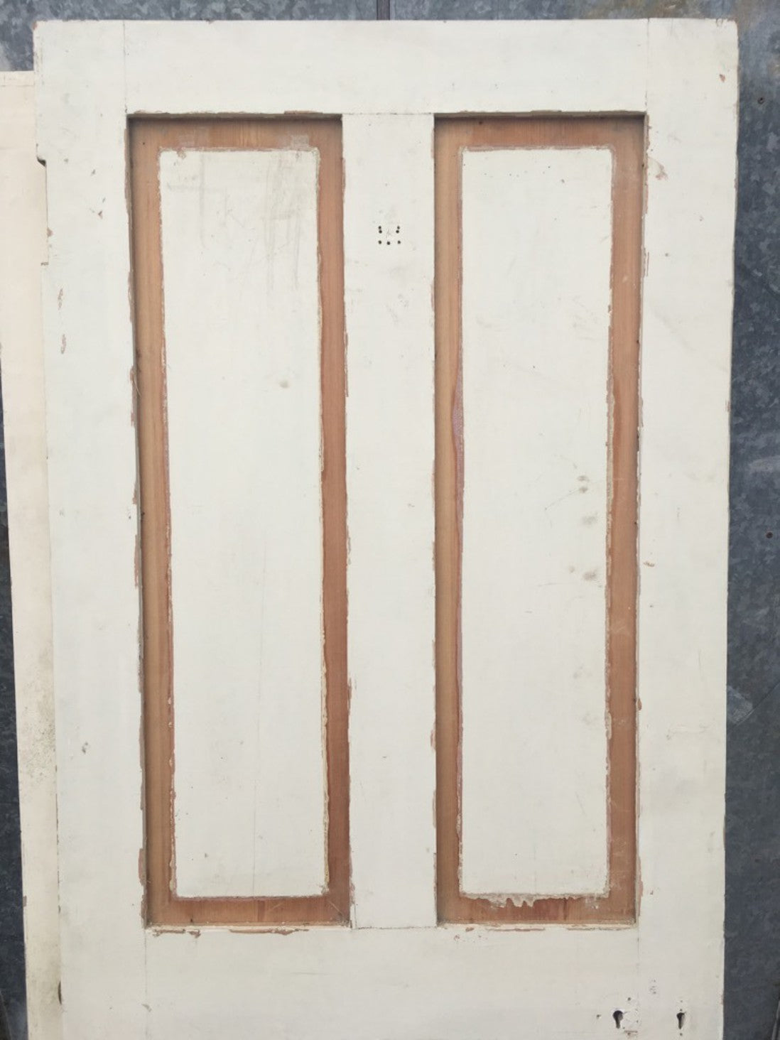 31 1/2”x78 1/4” Reclaimed Victorian Painted Pine 2 Over 2 Panel Internal Door