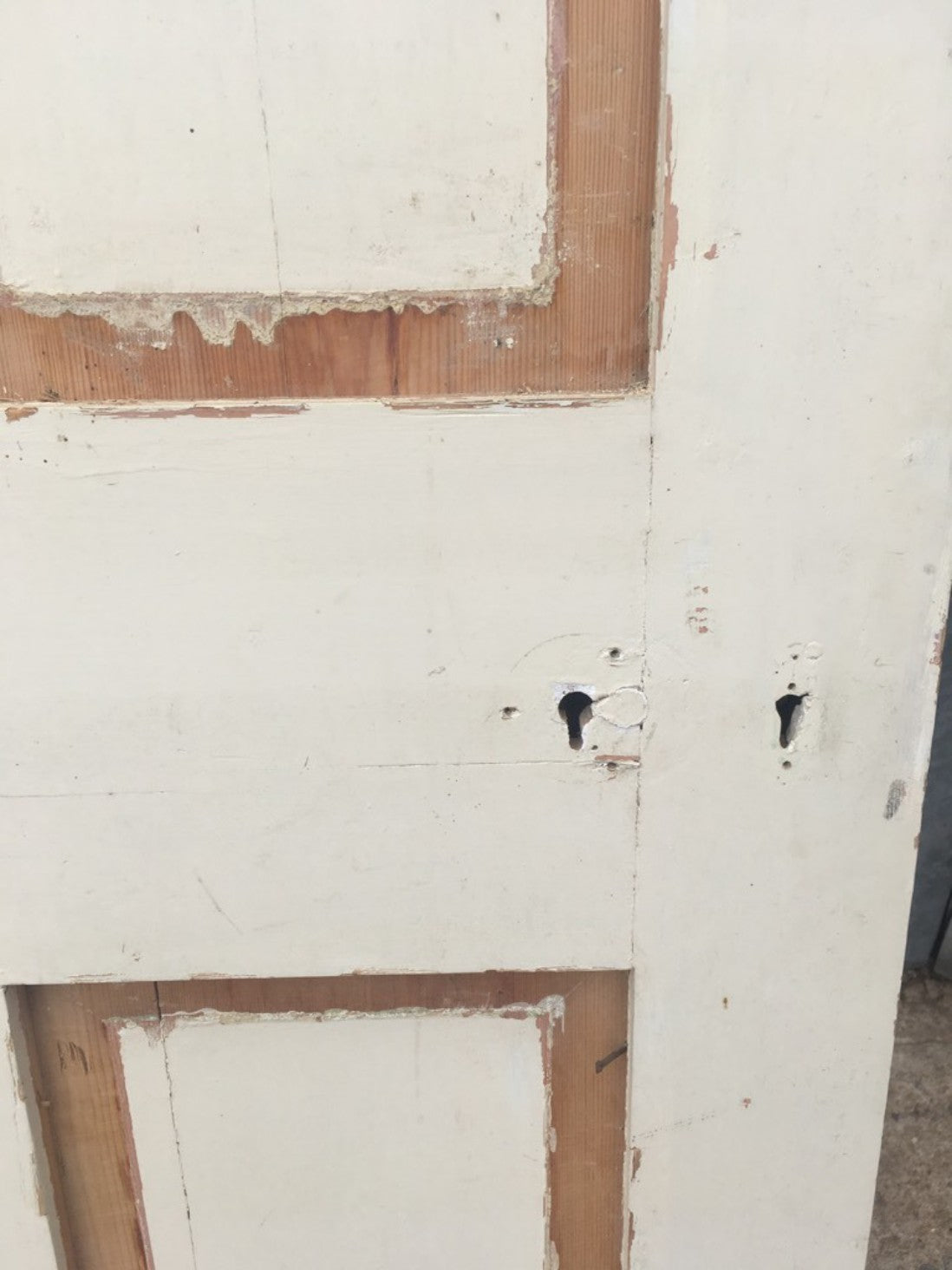 31 1/2”x78 1/4” Reclaimed Victorian Painted Pine 2 Over 2 Panel Internal Door