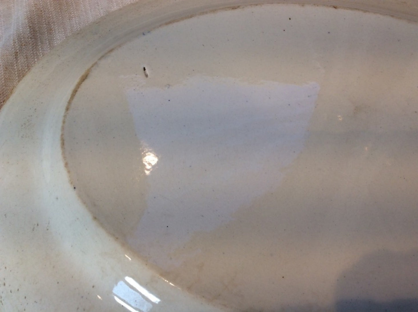 Reclaimed Old China Oval Serving Meat Dish Leaf & Flower Design 41.8cm Long