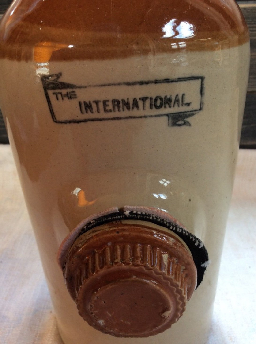 Vintage Old ‘The International’ Stoneware Bed Warmer 25.5cm Long