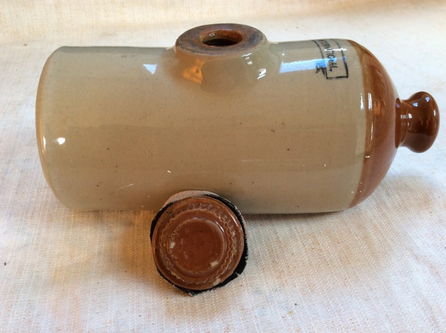 Vintage Old ‘The International’ Stoneware Bed Warmer 25.5cm Long