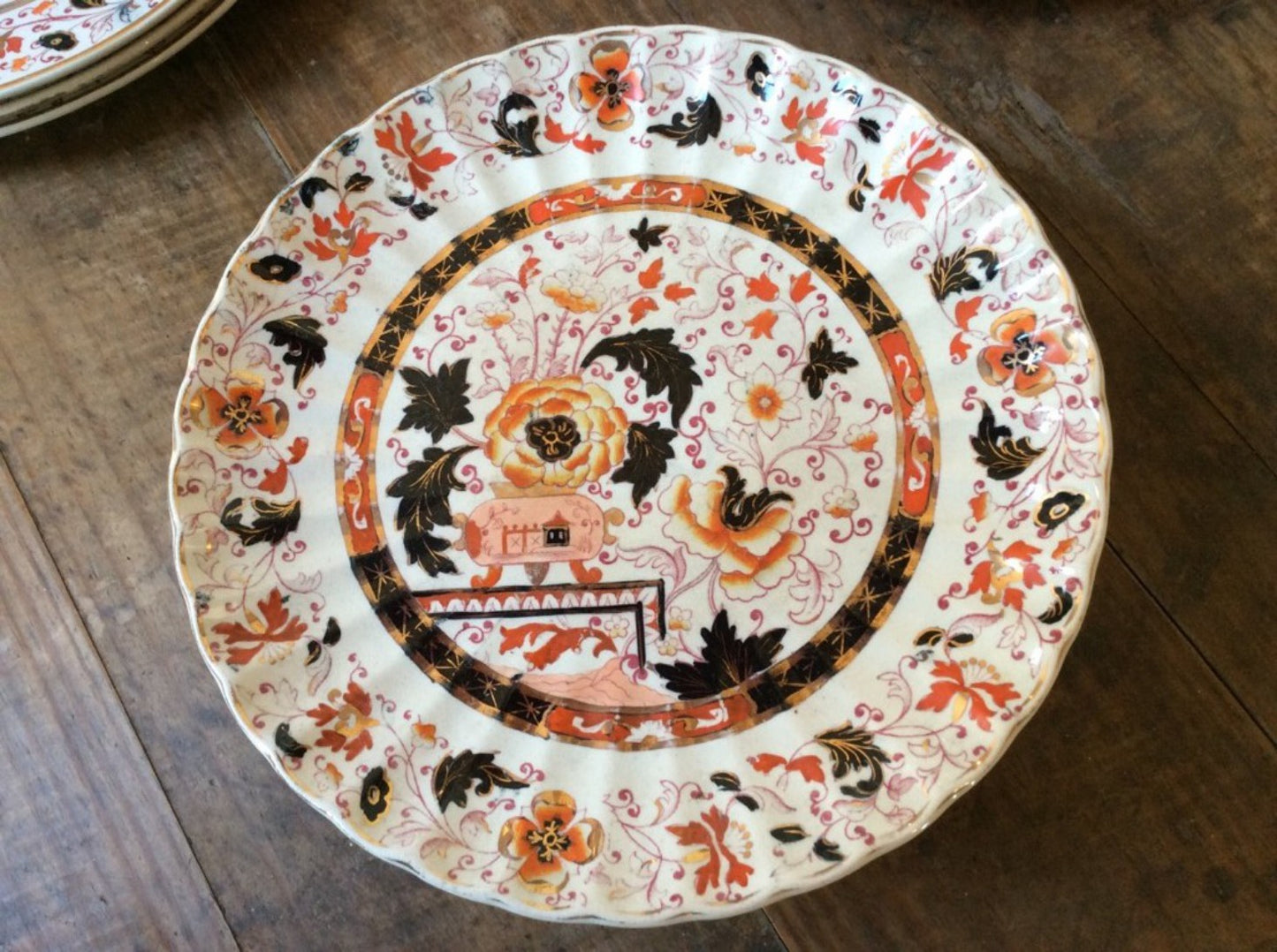 Nine Interesting Old Hall China Plates & Cake Stand 3 Dinner 6 Soup