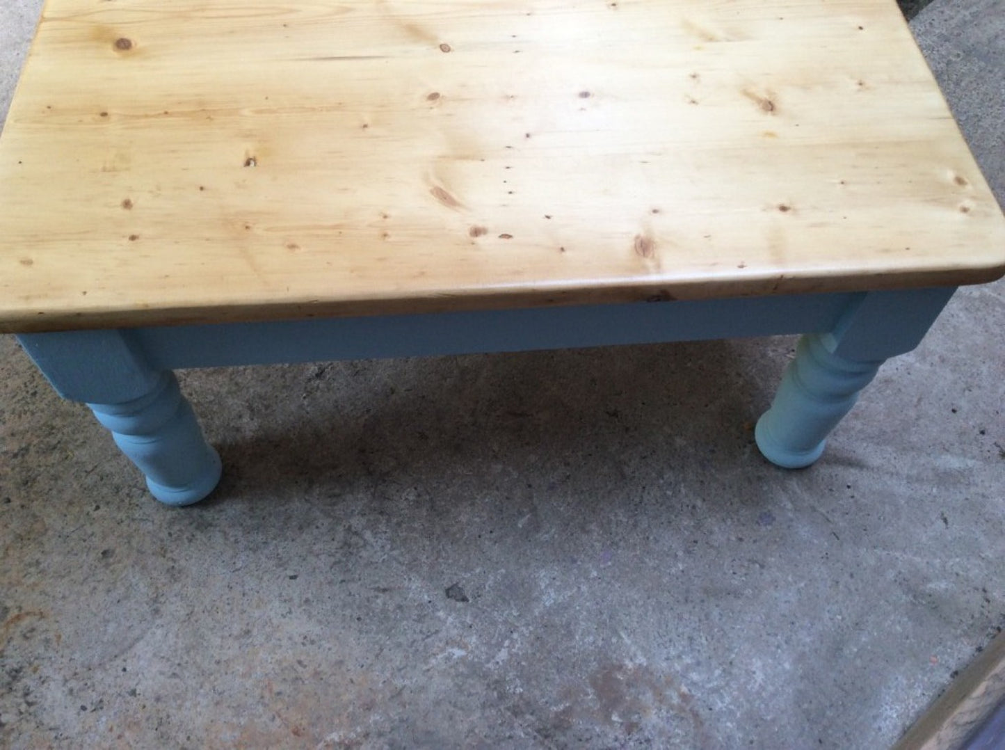 Salvaged Victorian Pine Old Square Painted Coffee Table 46cm X 100cm