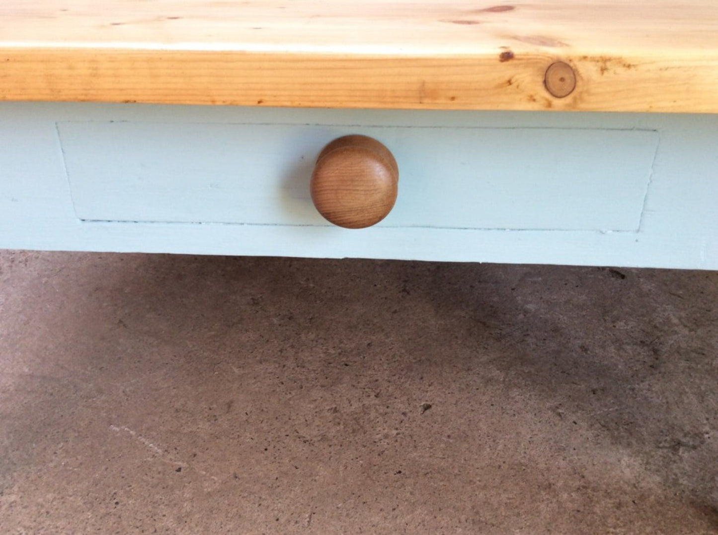 Salvaged Victorian Pine Old Square Painted Coffee Table 46cm X 100cm