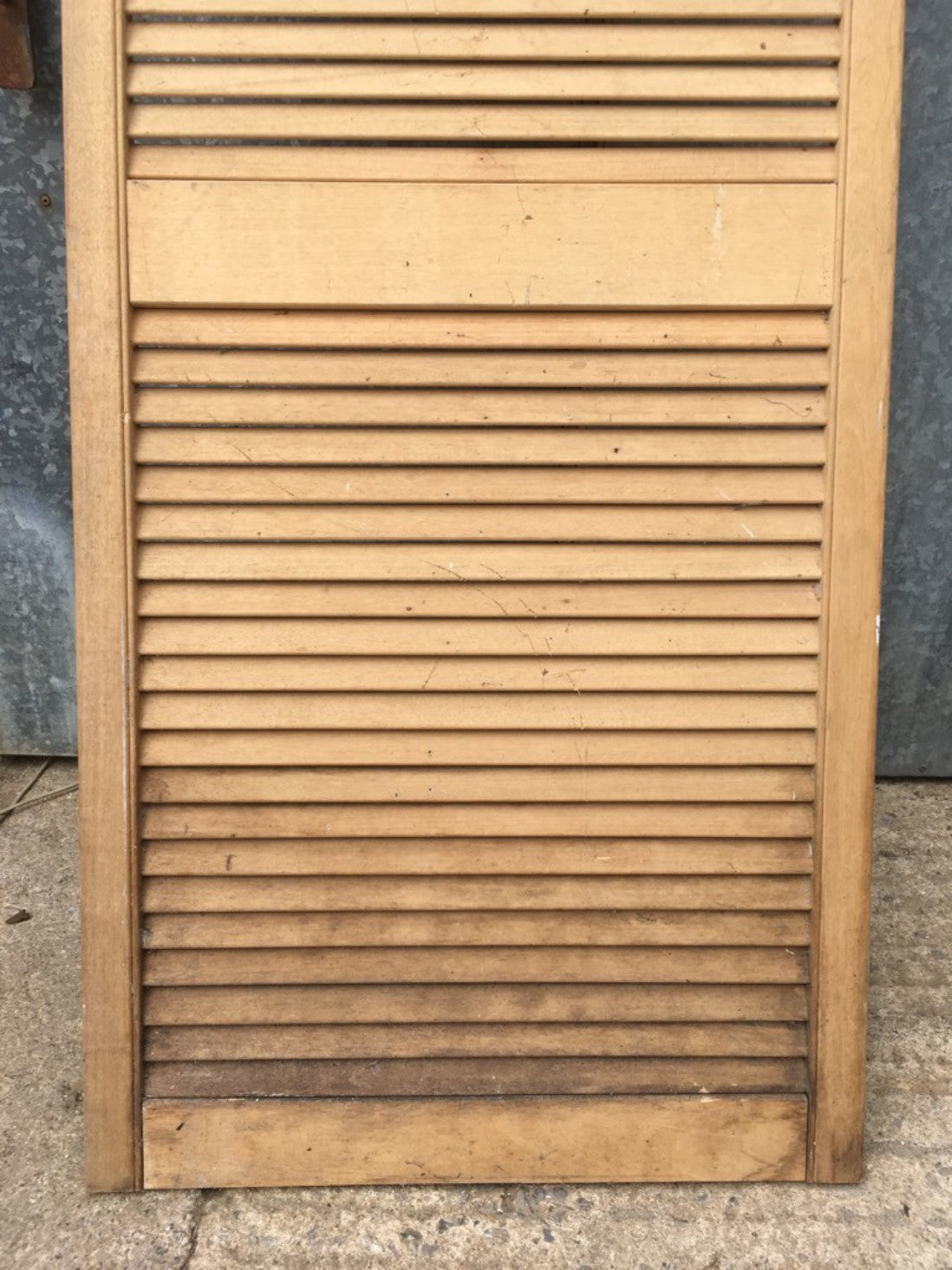 23 7/8”x63 7/8” Reclaimed Old Natural Beech Short Internal Louvre Door