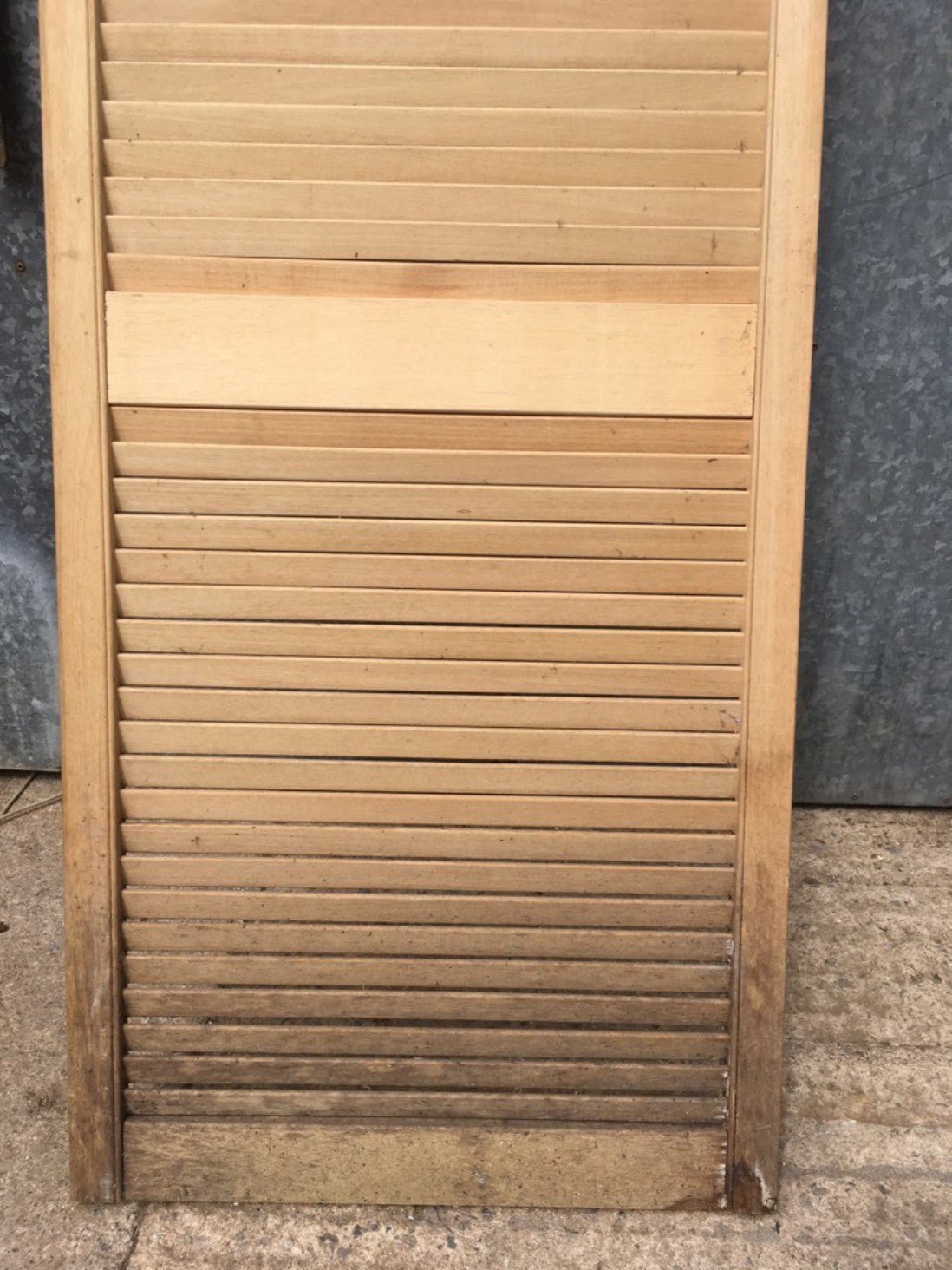 23 7/8”x63 7/8” Reclaimed Old Natural Beech Short Internal Louvre Door