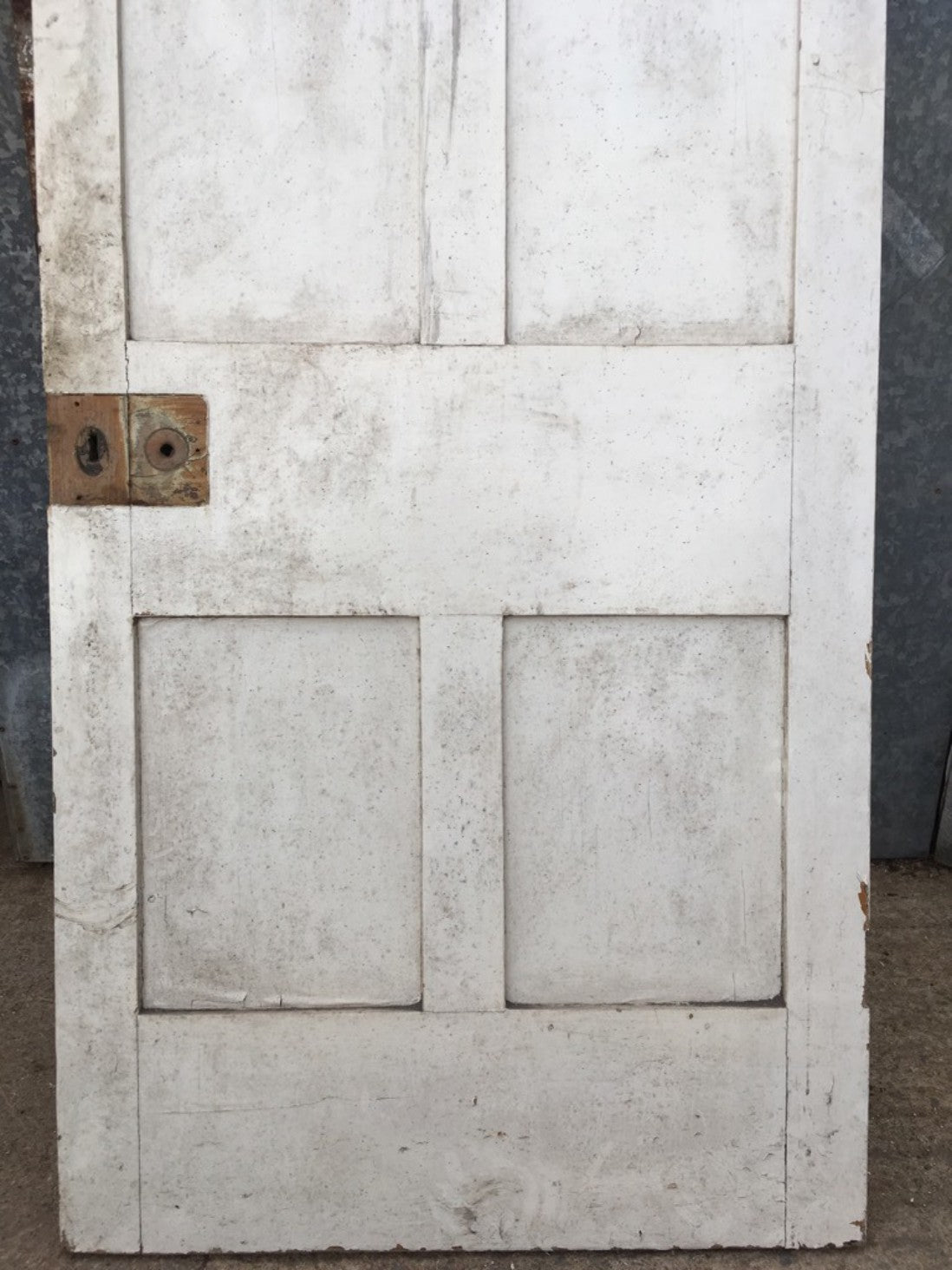 31 3/4”x79 1/4” Victorian Painted Pine Four Panel 2 Over 2 Internal Door
