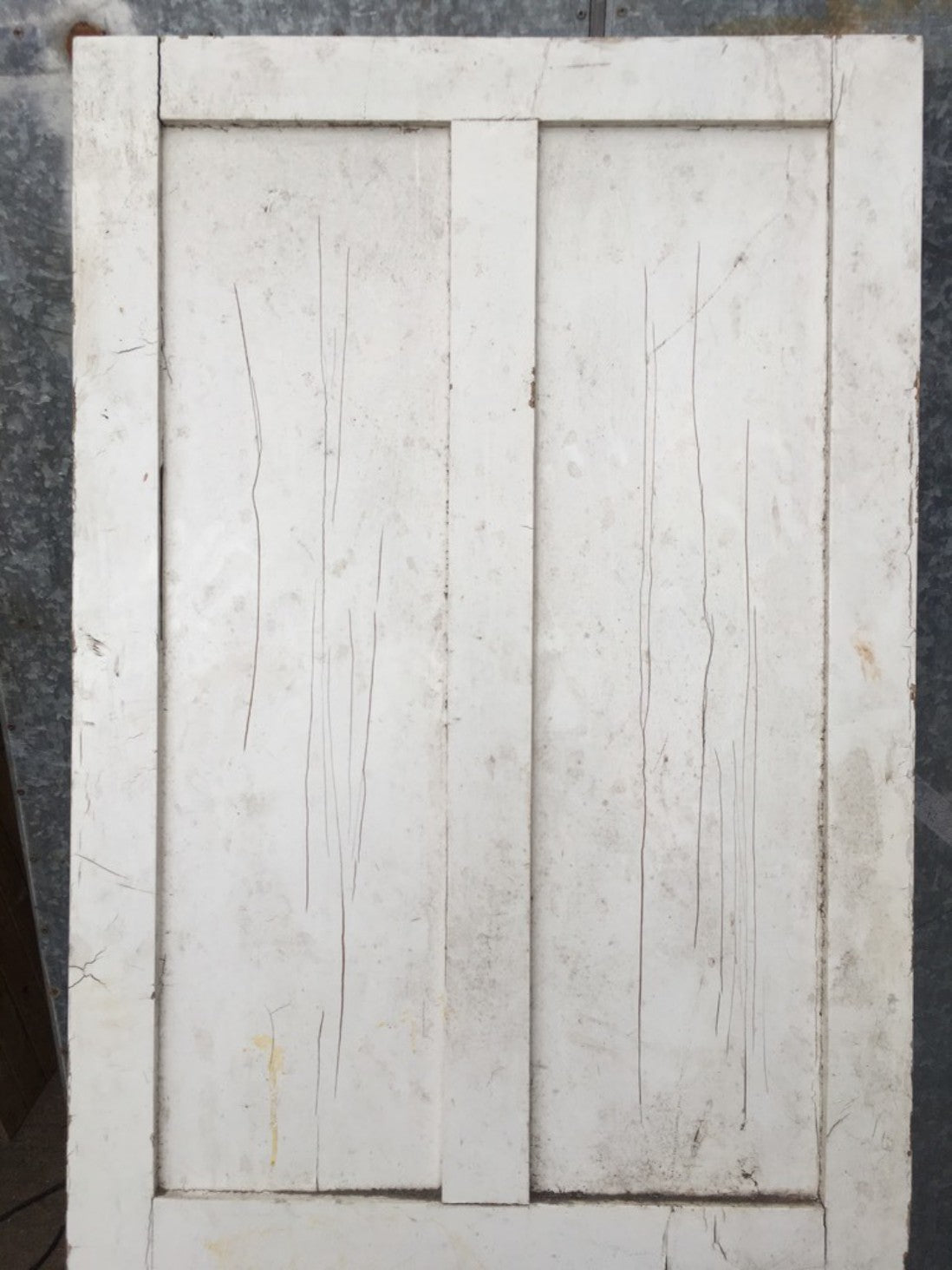 31 3/4”x79 1/4” Victorian Painted Pine Four Panel 2 Over 2 Internal Door