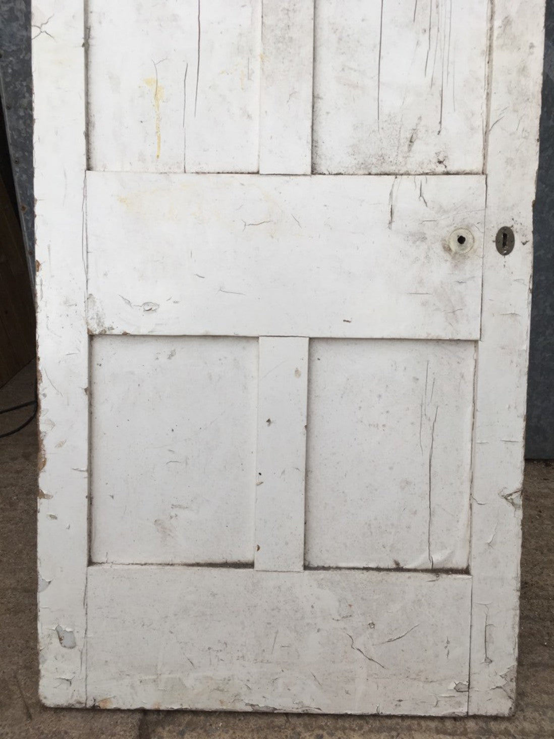 31 3/4”x79 1/4” Victorian Painted Pine Four Panel 2 Over 2 Internal Door