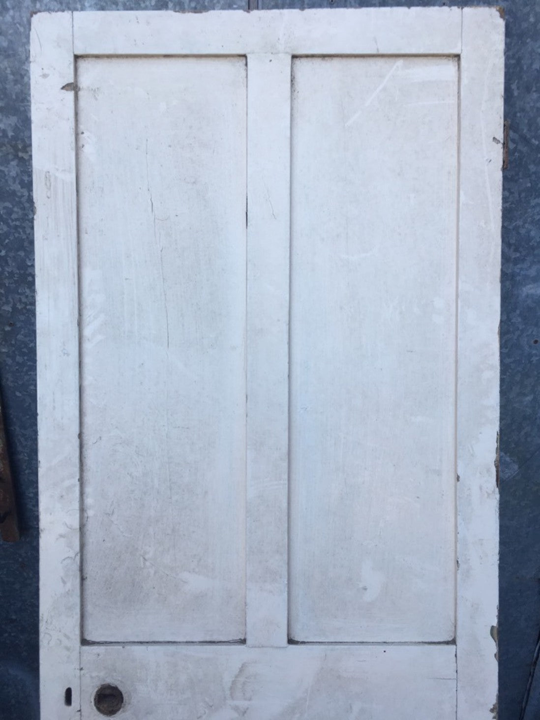 29 5/8”x76 1/2” Victorian Painted Pine Four Panel 2 Over 2 Internal Door