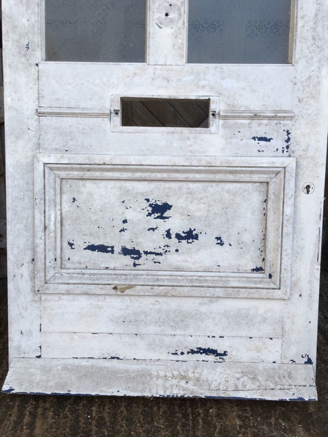 35 3/4”x90 1/8” Victorian Painted Pine Four Panel Glazed Internal External Door