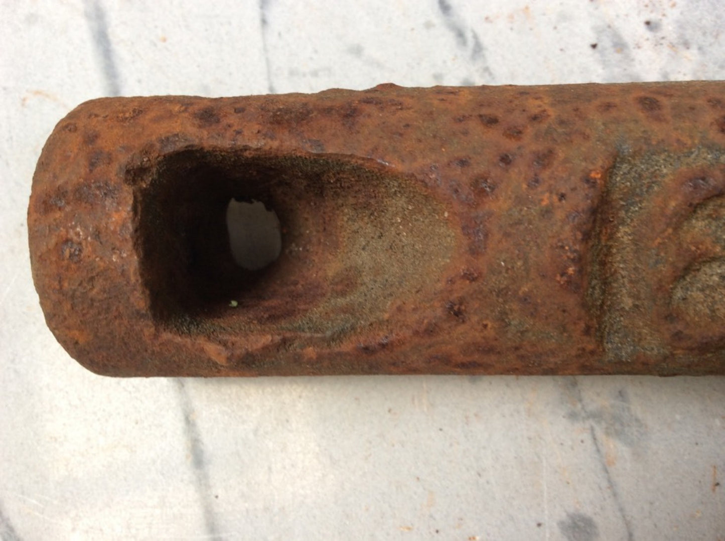 Salvaged Victorian Cast Iron Solid Round Window Sash Weight 6 1/2lbs