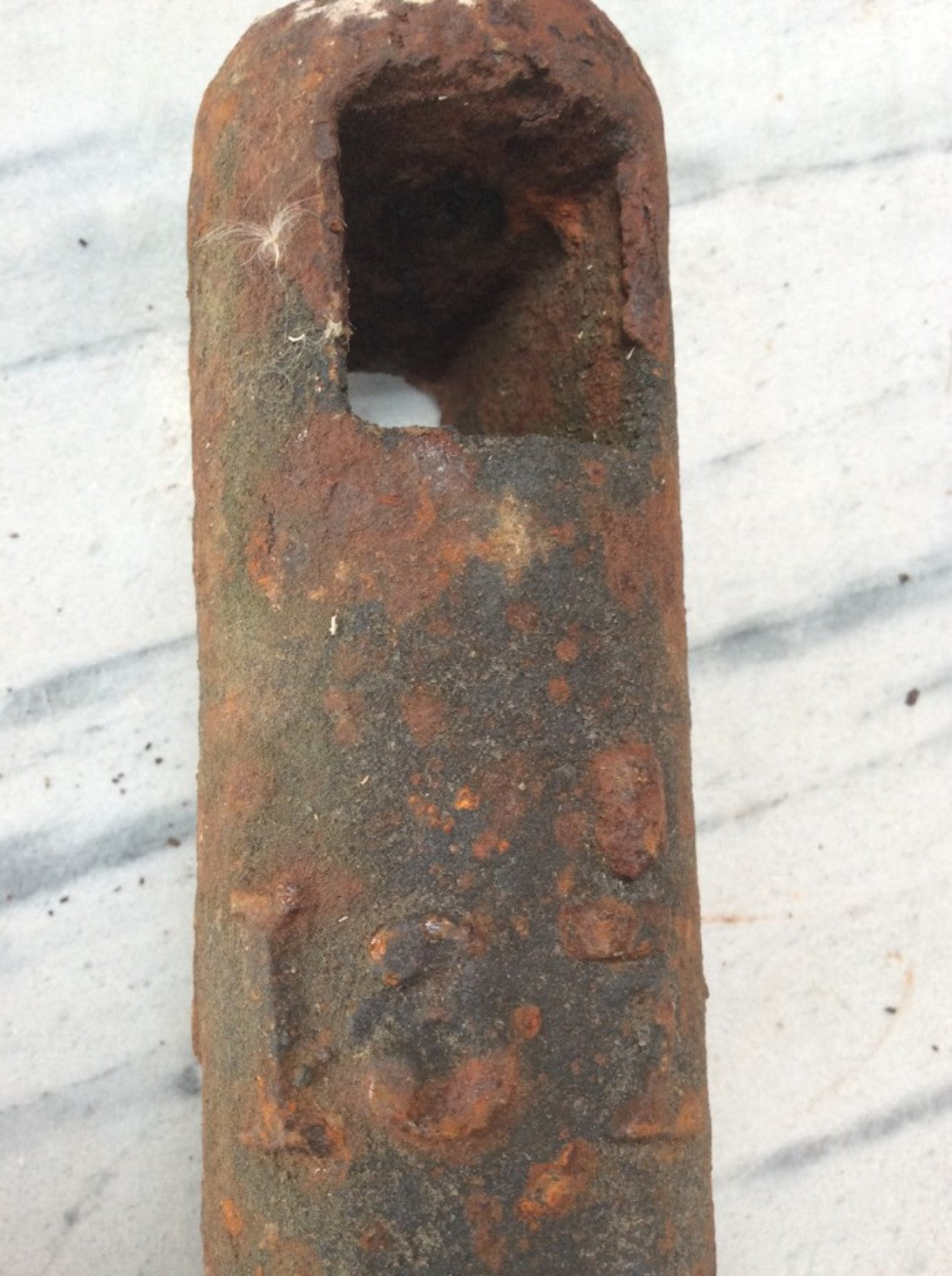 Salvaged Victorian Cast Iron Solid Round Window Sash Weight Stamped 13 1/2lbs