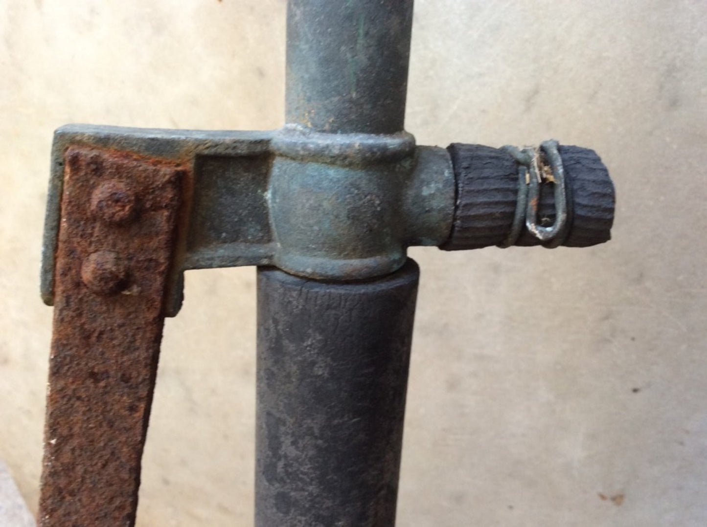 Reclaimed Old Brass Old Foot Water Pump No Pipe Cast Iron Foot Plate