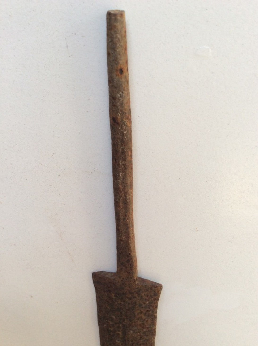 34 5/8” Interesting Old Reclaimed Wrought Iron Sword No Handle Rusty