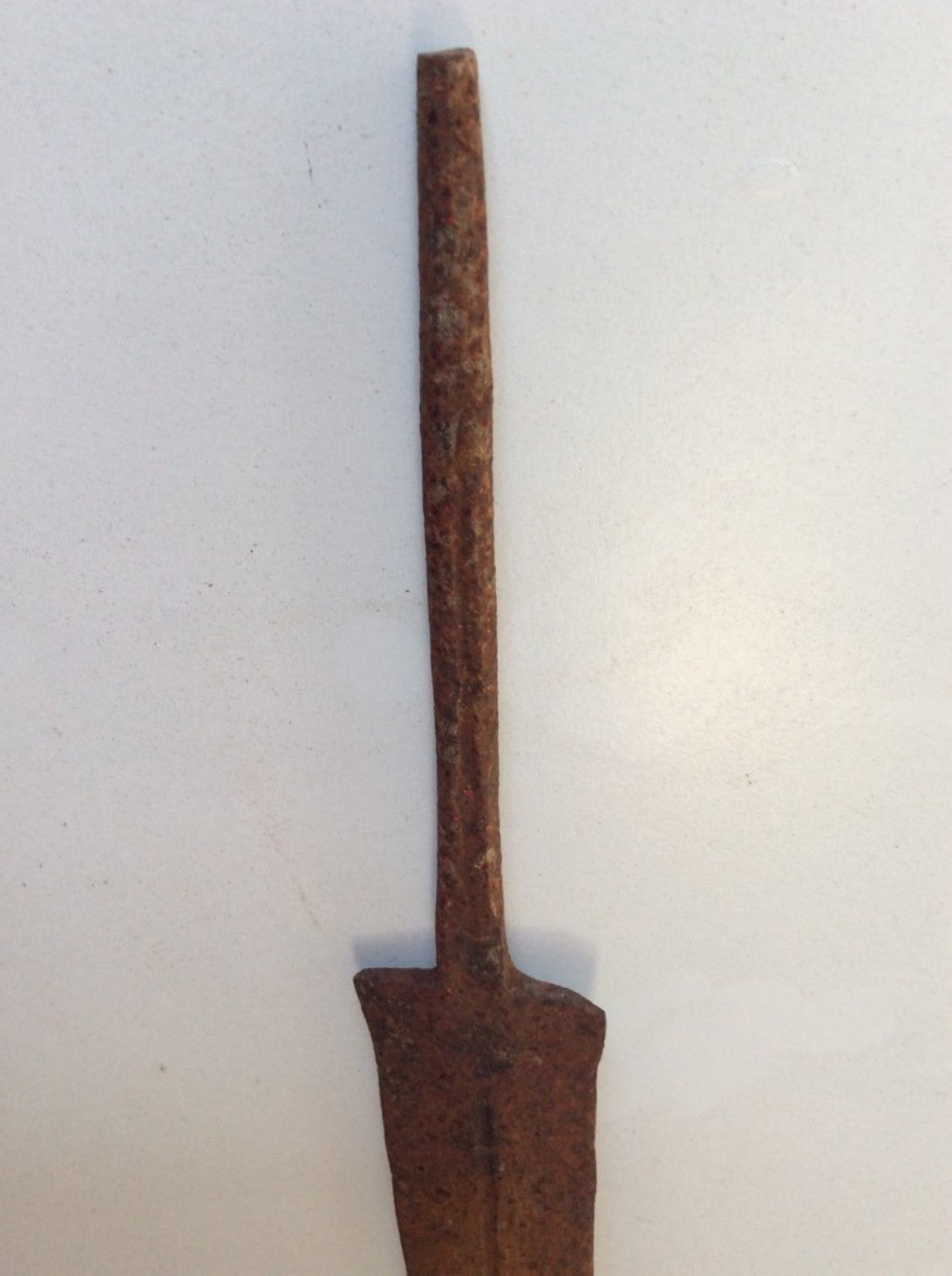 34 5/8” Interesting Old Reclaimed Wrought Iron Sword No Handle Rusty