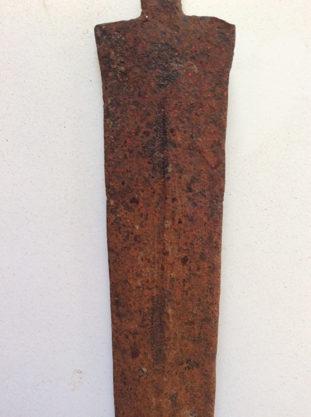 34 5/8” Interesting Old Reclaimed Wrought Iron Sword No Handle Rusty