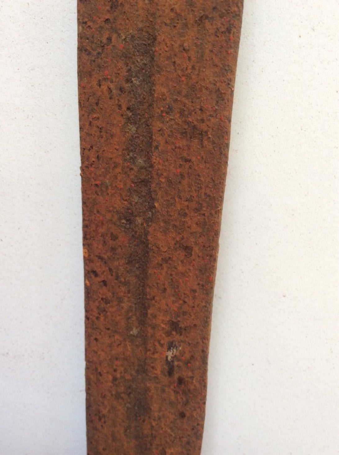 34 5/8” Interesting Old Reclaimed Wrought Iron Sword No Handle Rusty
